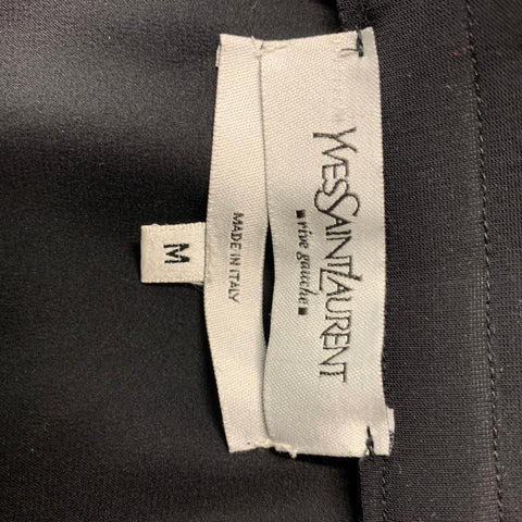 YVES SAINT LAURENT Falda con dobladillo de burbujas de seda negra talla M