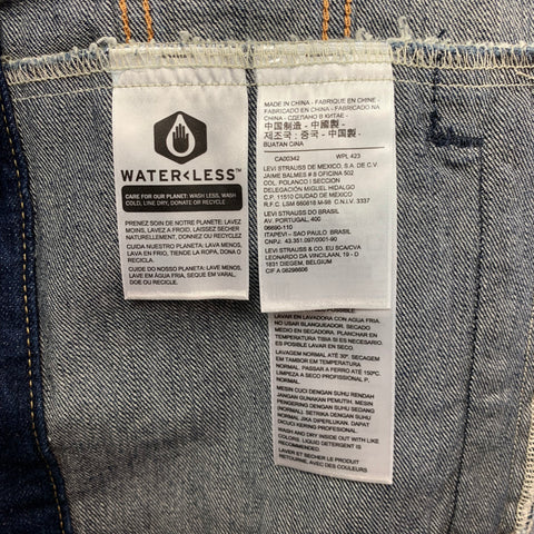 LEVI STRAUSS Premium Size S Dark Wash Blue Denim Trucker Jacket