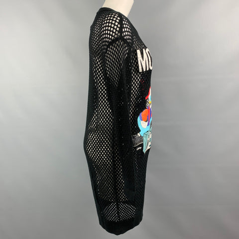 MOSCHINO x H&M Size XS Black & Multi-Color Mesh Wool Disney Pullover