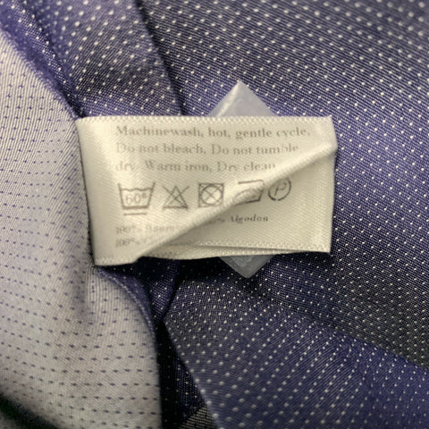 ETON Talla M Camisa de manga larga con botones de algodón de lunares azules y blancos