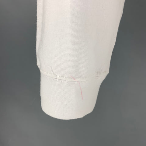 CHRISTIAN DADA Talla XS Camiseta de manga larga de algodón con bordado en oro blanco