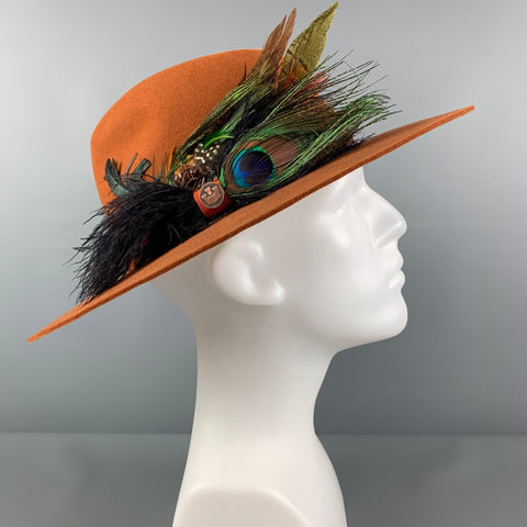 GOORIN BROTHERS Chapeaux en feutre de plumes rouille taille 7