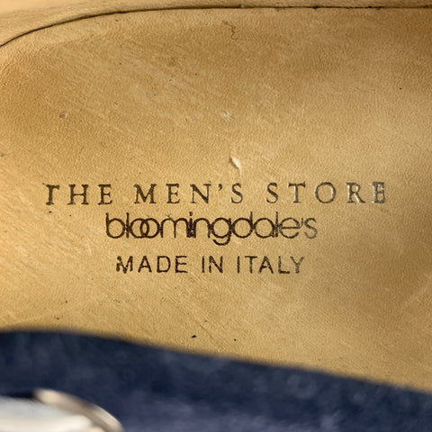 BLOOMINGDALE'S Size 9 Navy Suede Tassel Boat Shoe Loafers