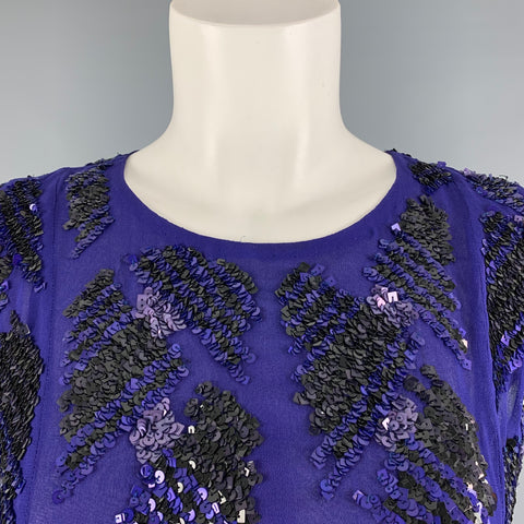 J.MENDEL Top de vestir con mangas japonesas de seda morada talla 6