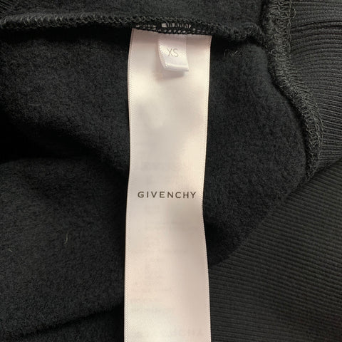 GIVENCHY SS 2021 Taille XS Noir Cristal Embellissement Coton Pull à capuche surdimensionné