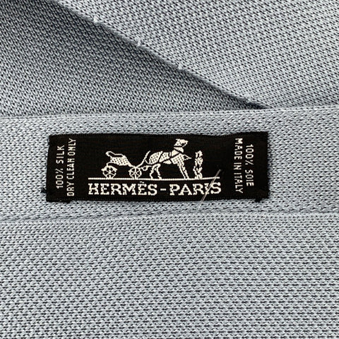 Corbata de seda tejida azul pastel HERMES