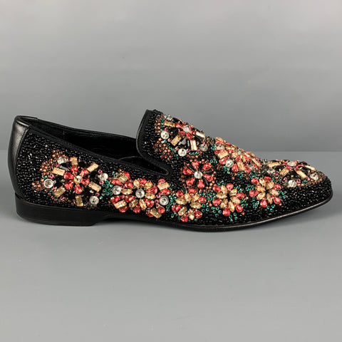 DONALD J PLINER SIGNATURE Size 9.5 Multi-Color Encrusted Leather Slip On Loafers