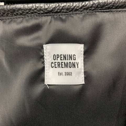 OPENING CEREMONY Size XS Black & White Wool Leather Sleeves Varsity Jacket