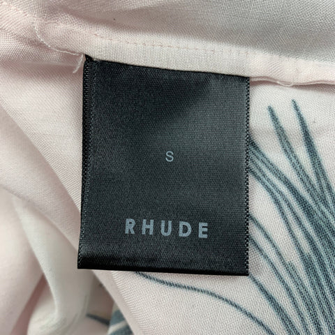 RHUDE SS 22 Size S Pink Green Cotton Hawaiian Short Sleeve Shirt