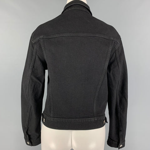 HELMUT LANG Size L Black Cotton Masc Trucker Jacket