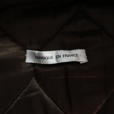 BALENCIAGA Size S Brown Leather Collared Cropped Bomber Jacket