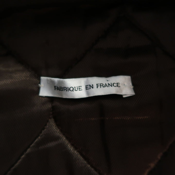 BALENCIAGA Size S Brown Leather Collared Cropped Bomber Jacket