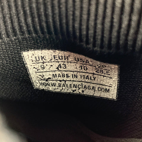 BALENCIAGA Size 10 Black White Logo Pull On Speed Sneakers
