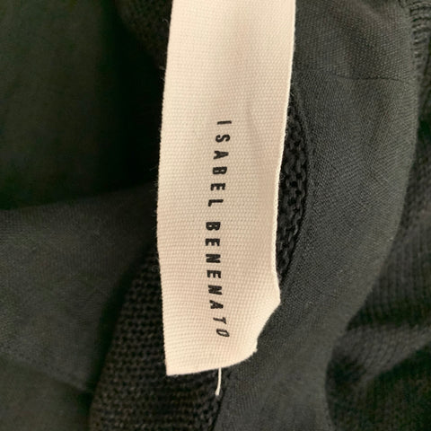 ISABEL BENENATO SS 17 Size 40 Black Mixed Fabrics Flax Jacket