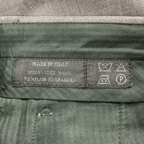 PRADA Taille 31 Pantalon habillé en laine mélangée grise avec braguette zippée