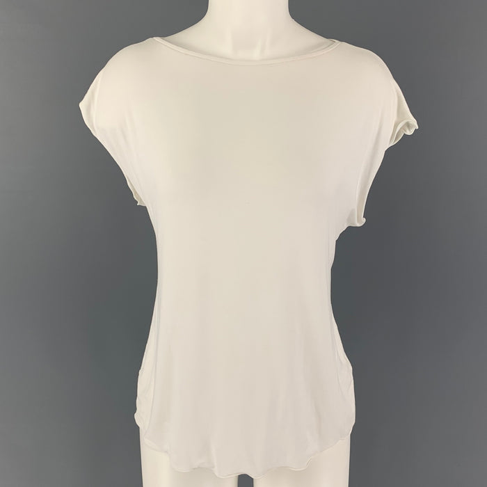 ARMANI COLLEZIONI Talla 16 Camiseta sin mangas de viscosa blanca