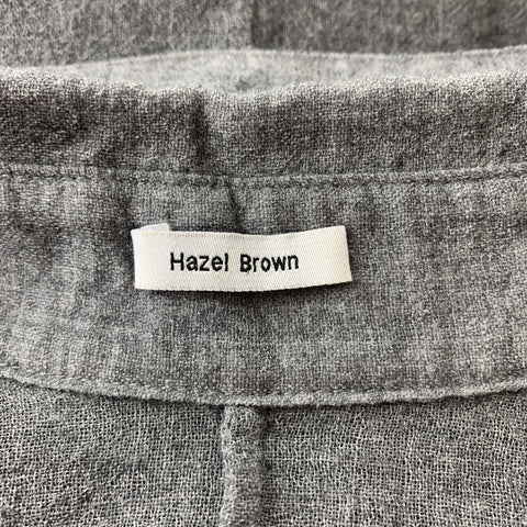 HAZEL BROWN Talla 2 Blusa gris jaspeada de lana / nailon