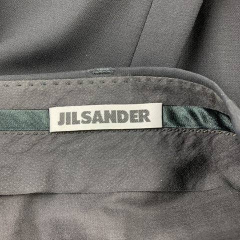JIL SANDER Size 6 Black Virgin Wool Wide Leg Dress Pants