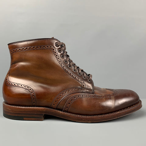 ALDEN Size 10 Brown Wingtip Leather Ankle Boots