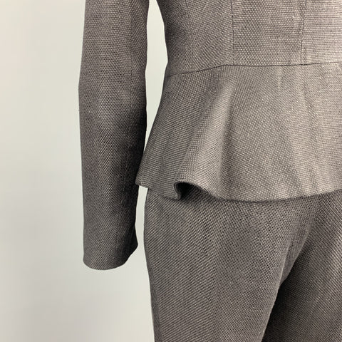 RALPH LAUREN Size 8 Black Woven Linen / Cotton Pants Set