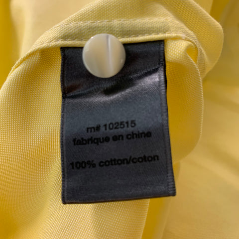 JOHN VARVATOS  Size XL Yellow White Solid Cotton Button Up  Long Sleeve Shirt