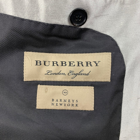 BURBERRY Size 38 Silver Textured Silk Peak Lapel Sport Coat