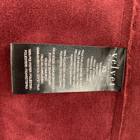 VELVET by Graham & Spenser Size XS Burgundy Polyester Coat