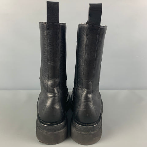 BOTTEGA VENETA Size 11 Black Pull On The Lug Boots