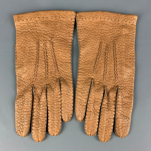 Guantes de piel de cerdo color canela talla 8,5 de SULKA