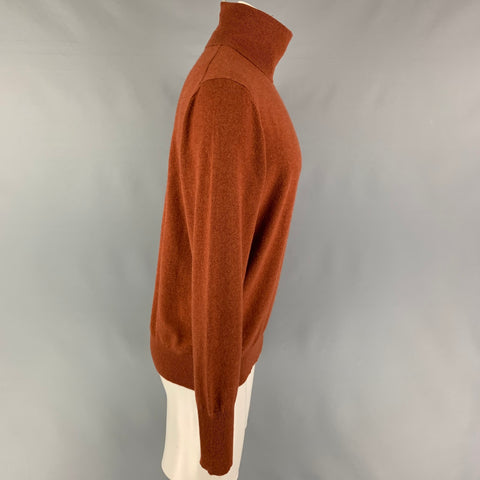 ERMENEGILDO ZEGNA Size M Rust Turtleneck Sweater