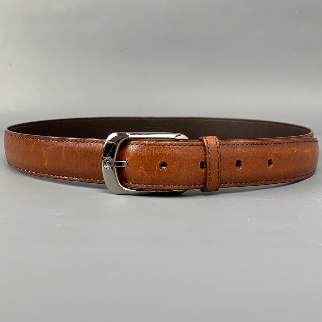 LOUIS VUITTON Size 36 Cognac Leather Belt