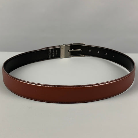 PENGUIN Taille 30 Ceinture réversible en cuir noir marron