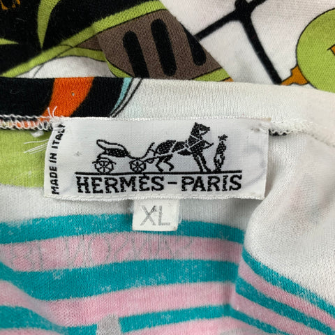 HERMES Les Folies du Ciel  by Loic Dubigeon Size XL Multi-Color Cotton Short Sleeve T-shirt