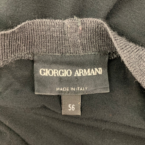 GIORGIO ARMANI Size XXL Black & Grey Crew-Neck Pullover