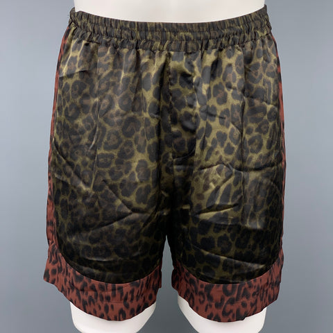 SHADES OF GREY by MICAH COHEN Size S Olive Animal Print Polyester Two Piece Set