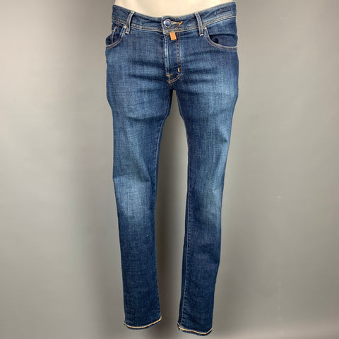 JACOB COHEN Talla 33 Vaqueros de pernera estrecha de algodón azul