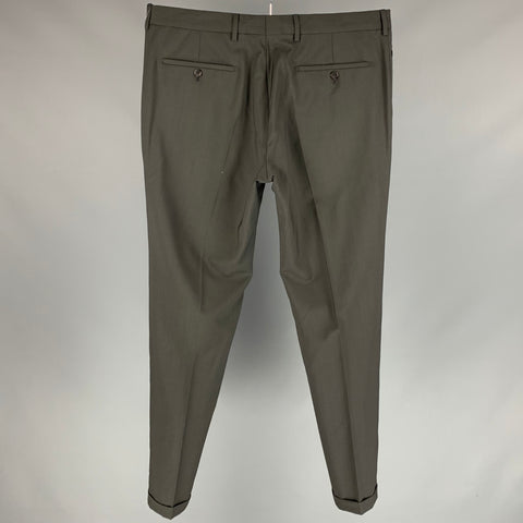 PRADA Size 36 Dark Gray Wool / Mohair Zip Fly Dress Pants