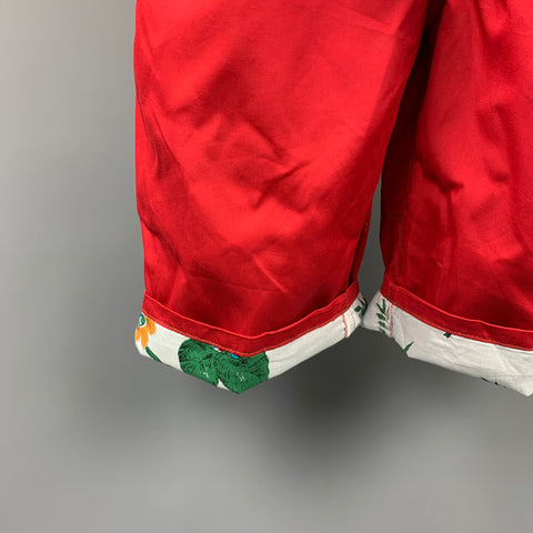 JUNYA WATANABE Size XL Red Polyester Blend Pleated Shorts