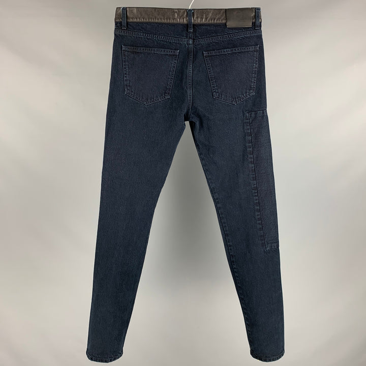 MCQ by ALEXANDER MCQUEEN Size 32 Navy Distressed Cotton Jeans