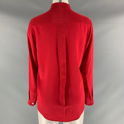 THE KOOPLES Size XXS Red Silk Solid Blouse