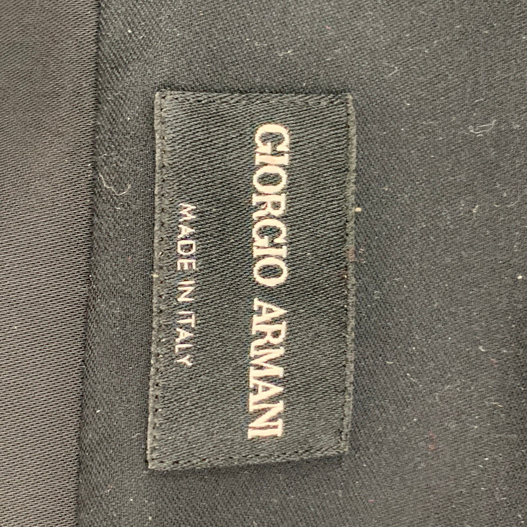 GIORGIO ARMANI Size L Black Polyester Button Up Long Sleeve Shirt