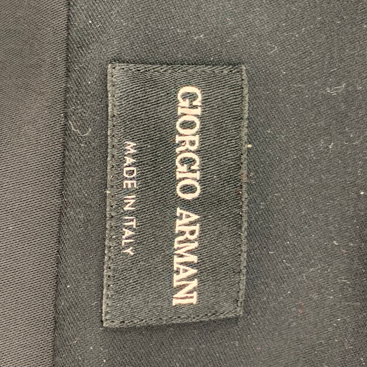 GIORGIO ARMANI Size L Black Polyester Button Up Long Sleeve Shirt