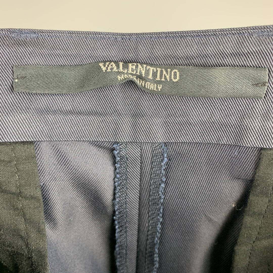 VALENTINO Size 32 Navy Cotton / Polyamide Zip Fly Casual Pants