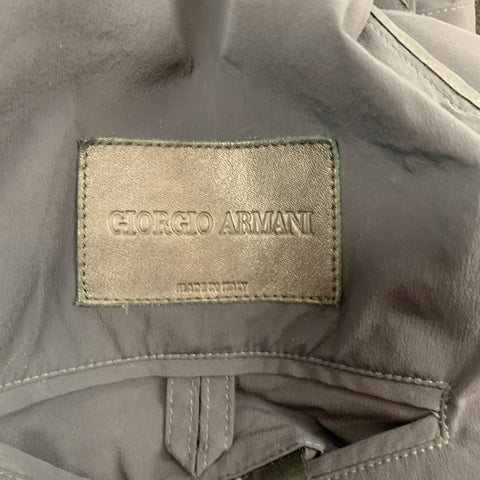 GIORGIO ARMANI Size 42 Navy Nylon Blend Snaps Lightweight Jacket