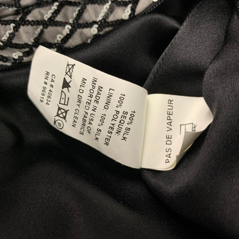 MARC JACOBS Size 4 Gray Black Silk Sequined Shift Dress