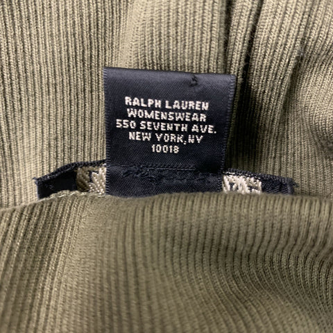 RALPH LAUREN Size S Olive Mercerized cotton Ribbed T-Shirt - Womens