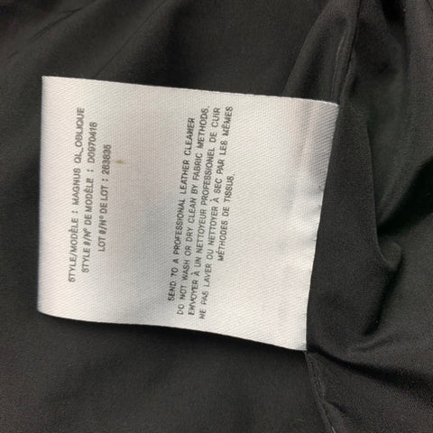 THEORY Size M Black Quilted Lamb Skin Leather Zip Up Hooded Jacket