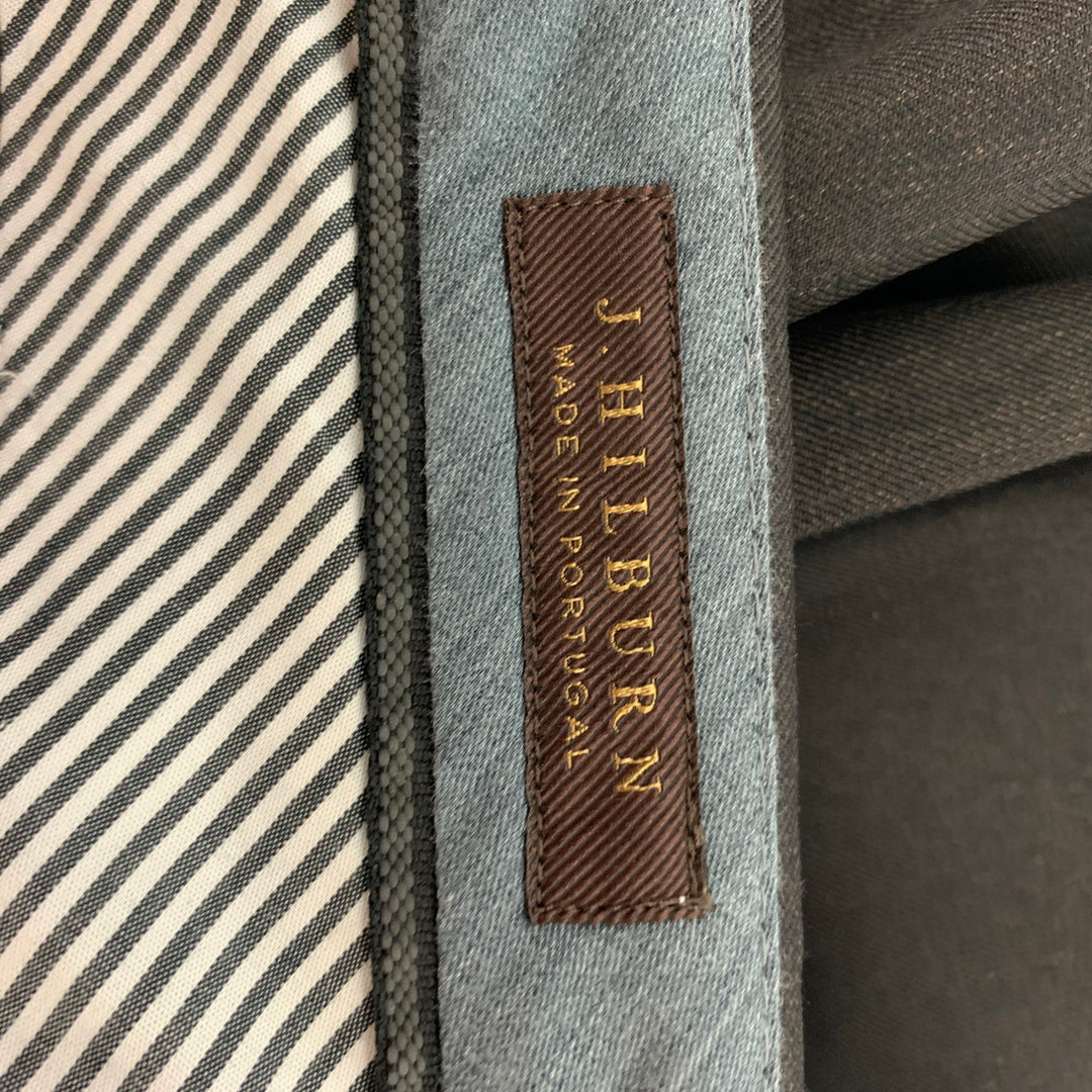 J. HILBURN Talla 34 Pantalón de vestir con parte delantera plana de lana marrón