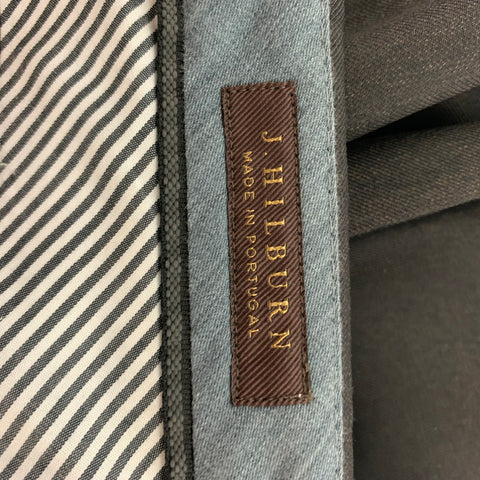 J. HILBURN Size 34 Brown Wool Flat Front Dress Pants
