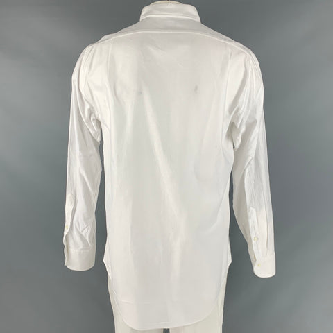 SID MASHBURN Taille L Chemise à manches longues en coton piqué blanc